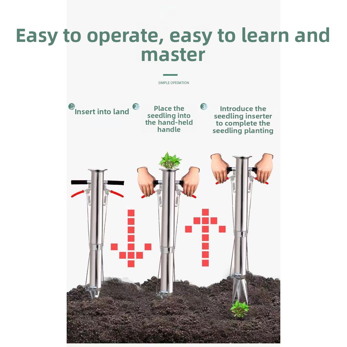 Hand Stainless Steel Seedling  - Vegetable Transplanter ulasan dan harga