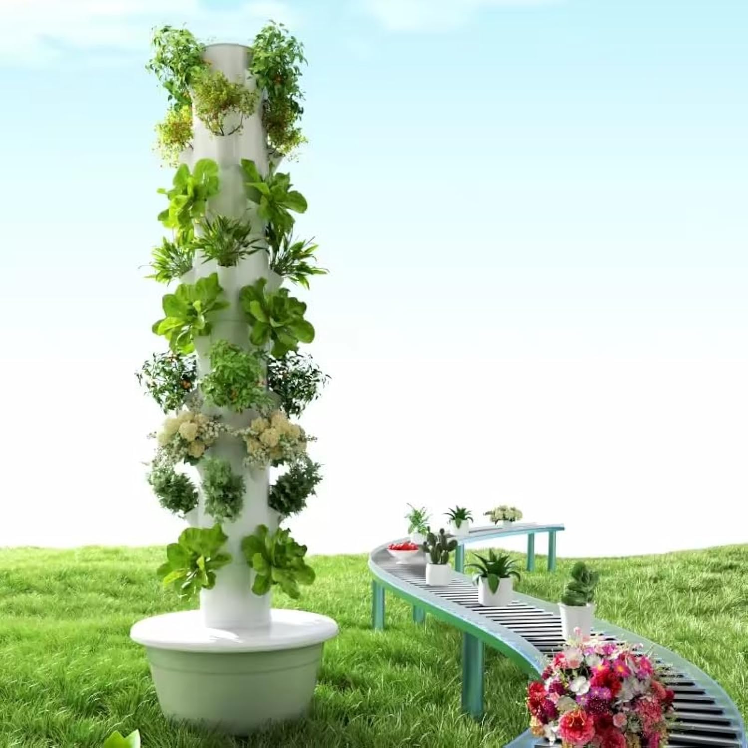 Vertical Hydroponic Grow Tower - Vegetable Transplanter ulasan dan harga